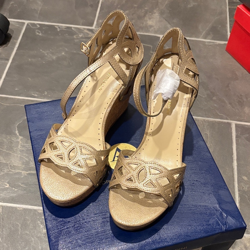 Adrienne Vittadini Tan Heeled Sandals